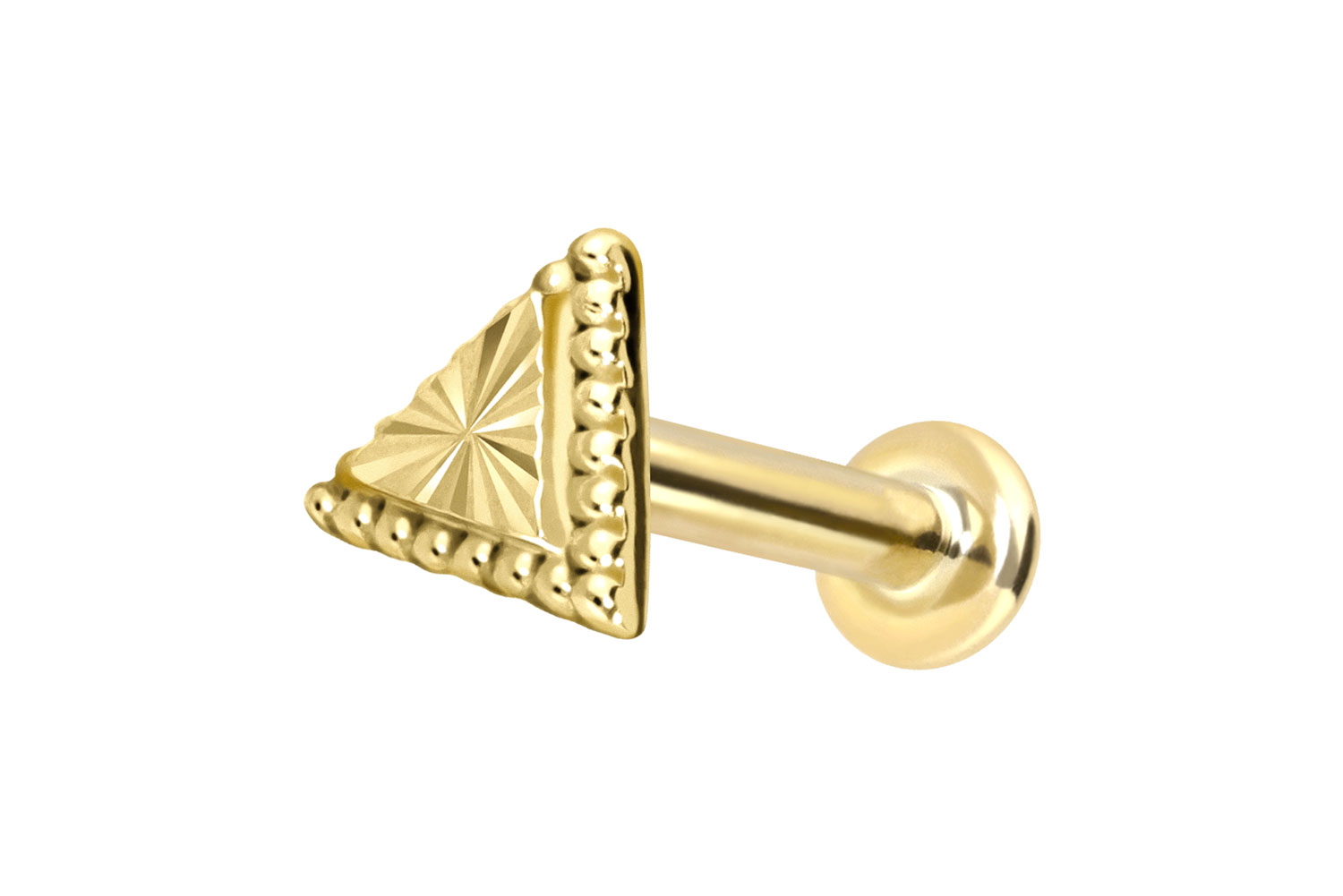 14 Karat Gold Labret Piercing mit Push Fit DREIECK